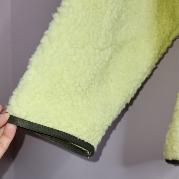 NWT LOU & GREY Cozy Up Sherpa Half Zip Jacket, Yellow Green, size L - Picture 7 of 14